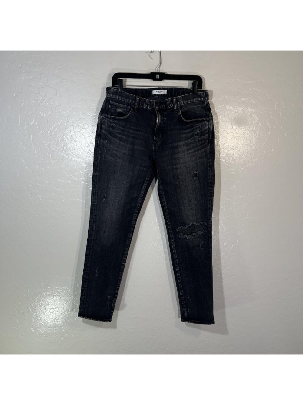 MOUSSY VINTAGE Jeans Womens 29 Black Charcoal Wash Skinny Distressed 29x28 Denim